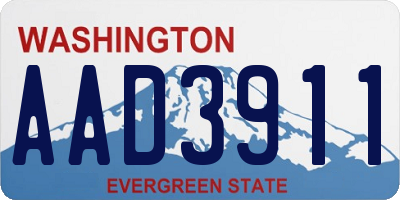 WA license plate AAD3911