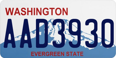 WA license plate AAD3930