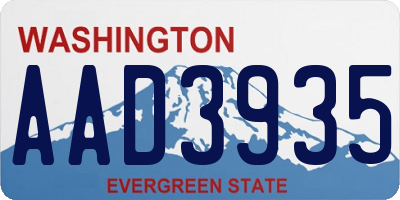 WA license plate AAD3935