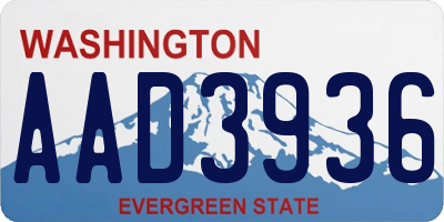 WA license plate AAD3936