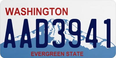 WA license plate AAD3941