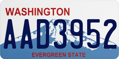 WA license plate AAD3952