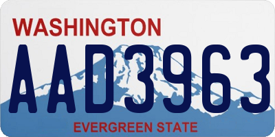 WA license plate AAD3963
