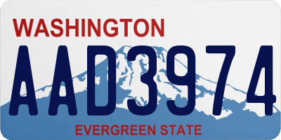 WA license plate AAD3974