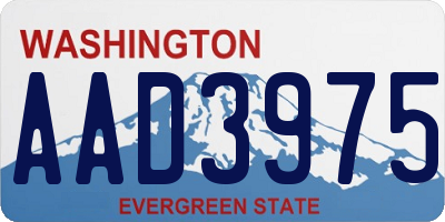 WA license plate AAD3975