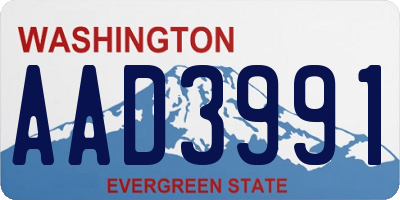 WA license plate AAD3991