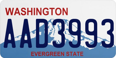 WA license plate AAD3993