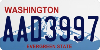 WA license plate AAD3997