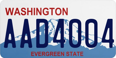 WA license plate AAD4004
