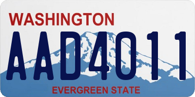 WA license plate AAD4011