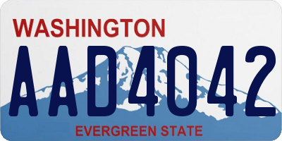 WA license plate AAD4042
