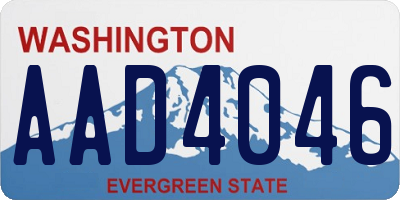 WA license plate AAD4046