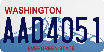 WA license plate AAD4051
