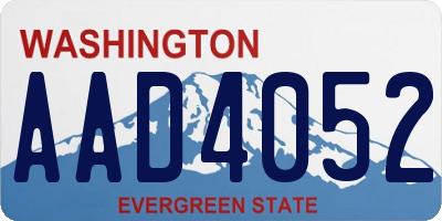 WA license plate AAD4052