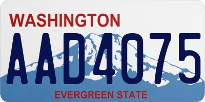 WA license plate AAD4075