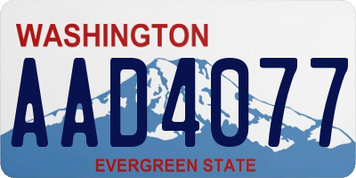 WA license plate AAD4077