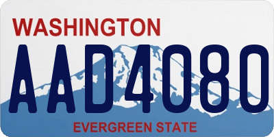 WA license plate AAD4080