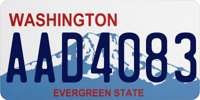 WA license plate AAD4083