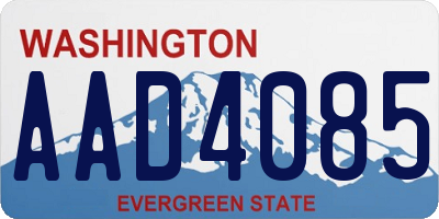 WA license plate AAD4085