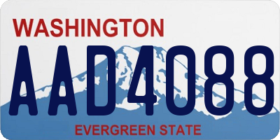 WA license plate AAD4088