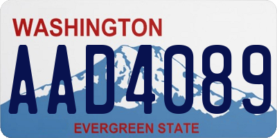 WA license plate AAD4089