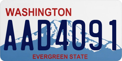 WA license plate AAD4091