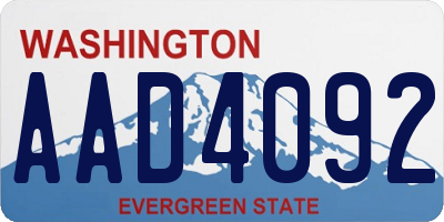 WA license plate AAD4092