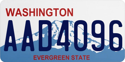 WA license plate AAD4096