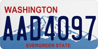 WA license plate AAD4097