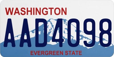 WA license plate AAD4098