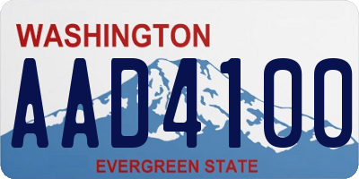 WA license plate AAD4100