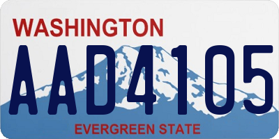 WA license plate AAD4105