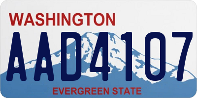 WA license plate AAD4107