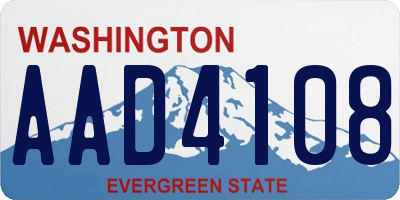 WA license plate AAD4108
