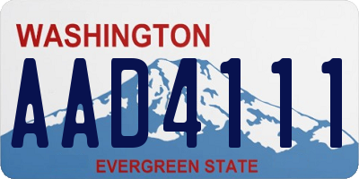 WA license plate AAD4111