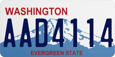 WA license plate AAD4114