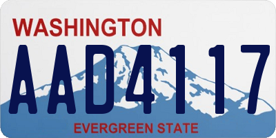 WA license plate AAD4117
