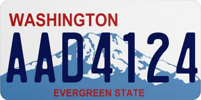WA license plate AAD4124
