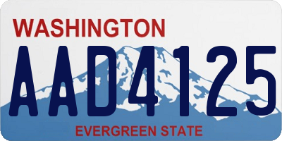 WA license plate AAD4125