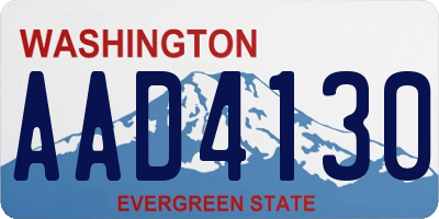 WA license plate AAD4130