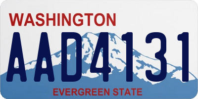 WA license plate AAD4131