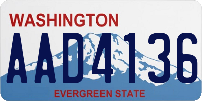 WA license plate AAD4136