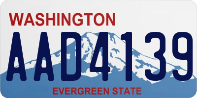 WA license plate AAD4139
