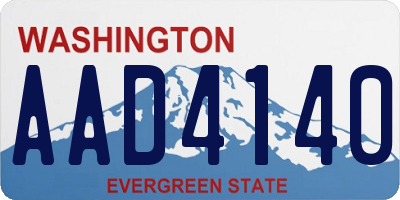 WA license plate AAD4140