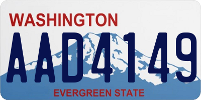 WA license plate AAD4149