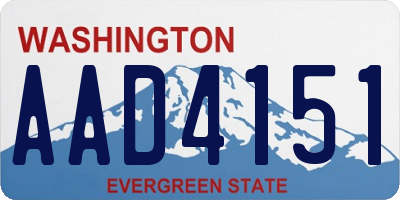 WA license plate AAD4151