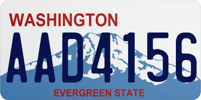 WA license plate AAD4156
