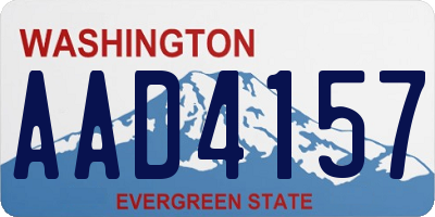 WA license plate AAD4157