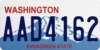 WA license plate AAD4162