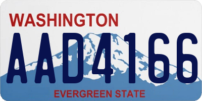 WA license plate AAD4166